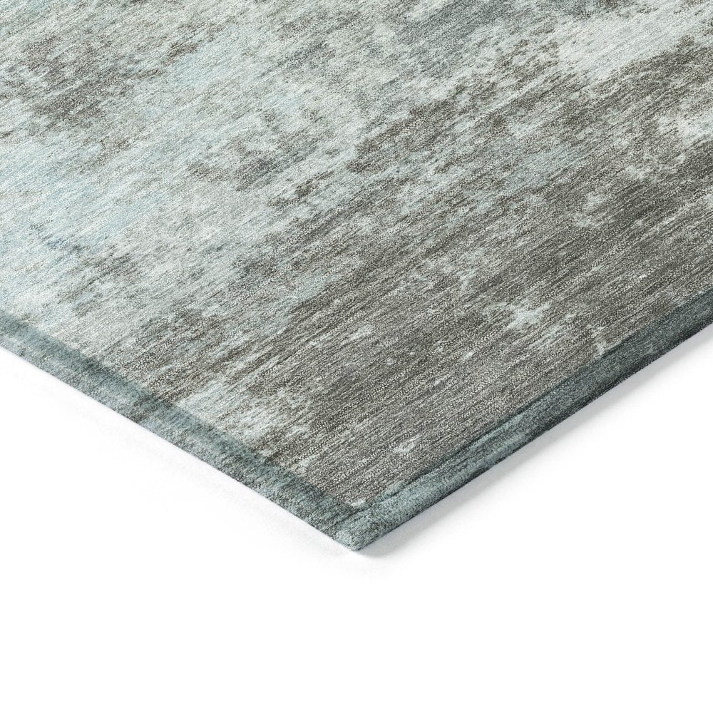 3' X 5' Taupe And Sky Blue Abstract Washable Indoor Outdoor Area Rug HomeRoots