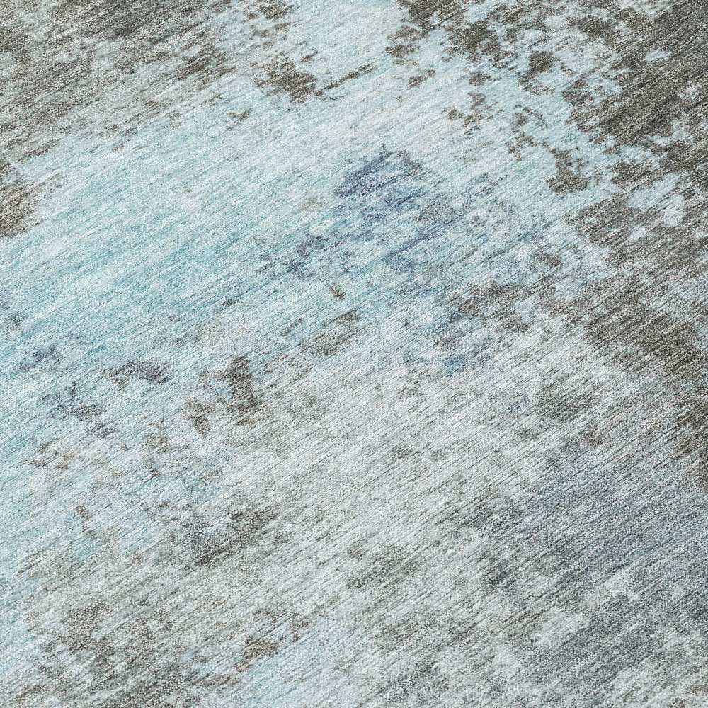 3' X 5' Taupe And Sky Blue Abstract Washable Indoor Outdoor Area Rug — view 22