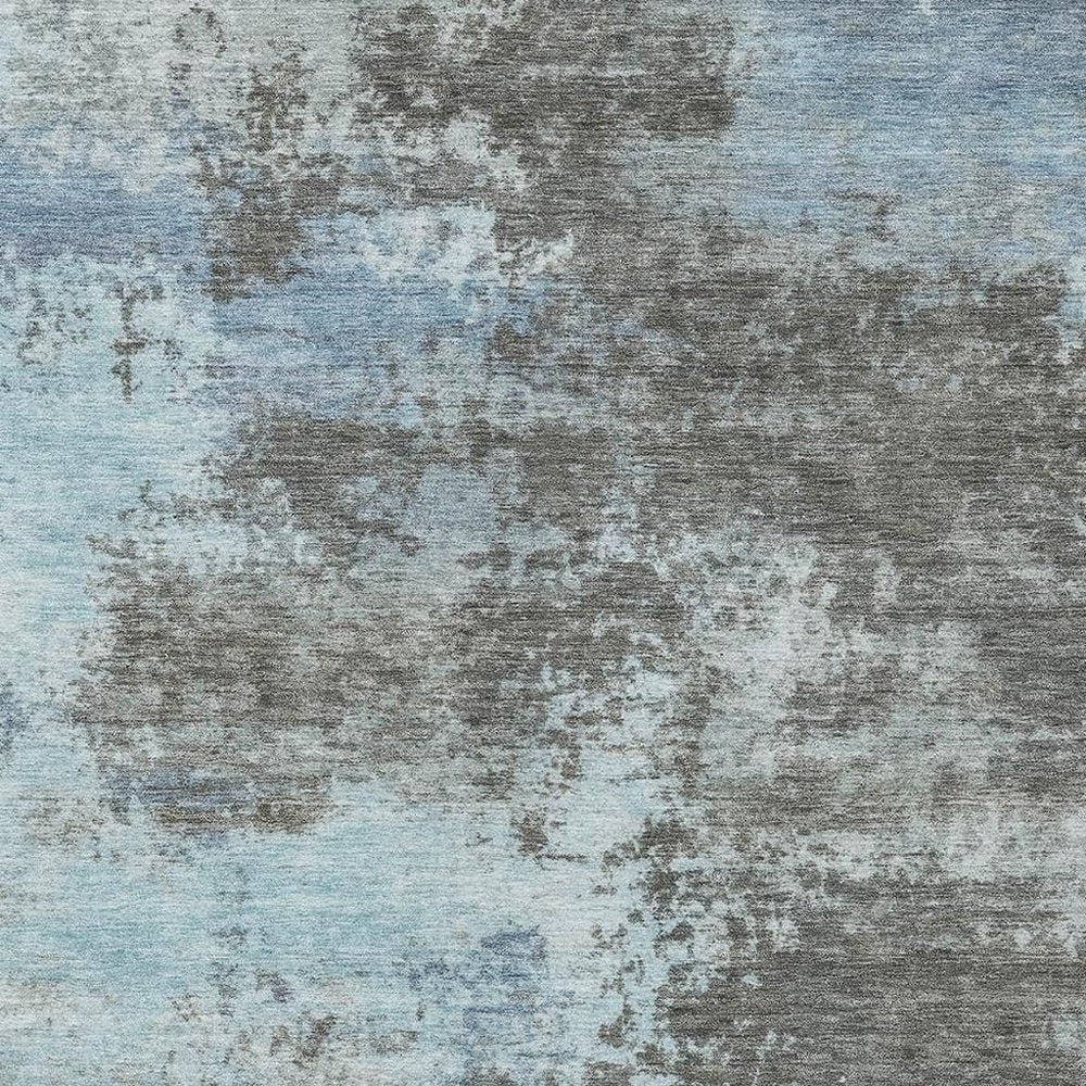 3' X 5' Taupe And Sky Blue Abstract Washable Indoor Outdoor Area Rug HomeRoots