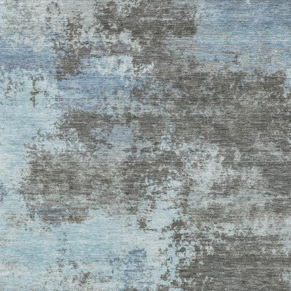 3' X 5' Taupe And Sky Blue Abstract Washable Indoor Outdoor Area Rug HomeRoots