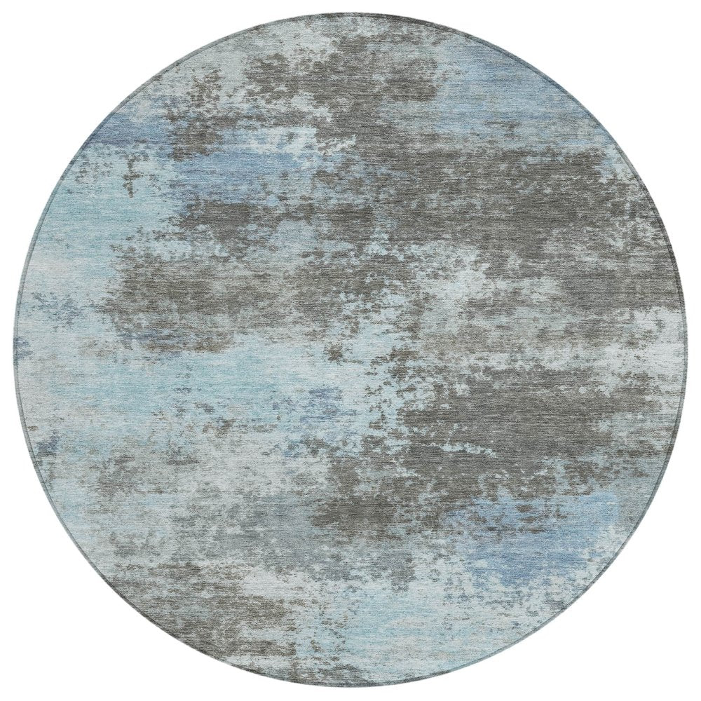 3' X 5' Taupe And Sky Blue Abstract Washable Indoor Outdoor Area Rug HomeRoots