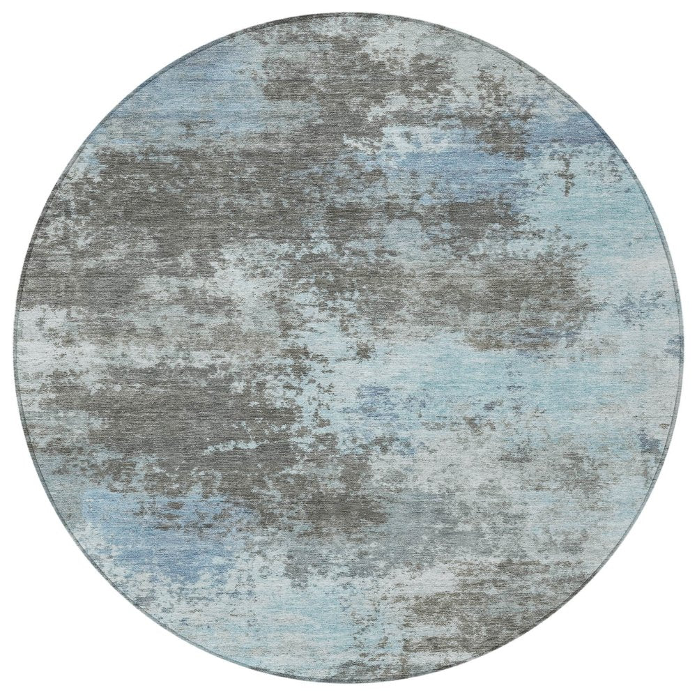 3' X 5' Taupe And Sky Blue Abstract Washable Indoor Outdoor Area Rug — view 51