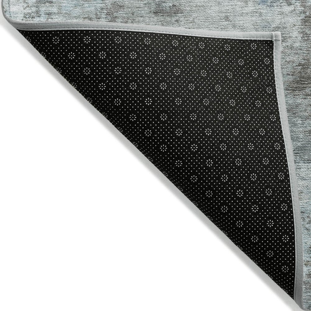 3' X 5' Taupe And Sky Blue Abstract Washable Indoor Outdoor Area Rug — view 77