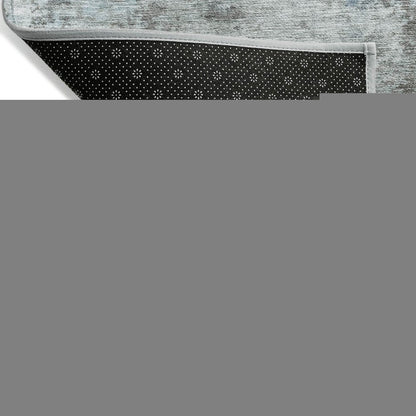 3' X 5' Taupe And Sky Blue Abstract Washable Indoor Outdoor Area Rug HomeRoots