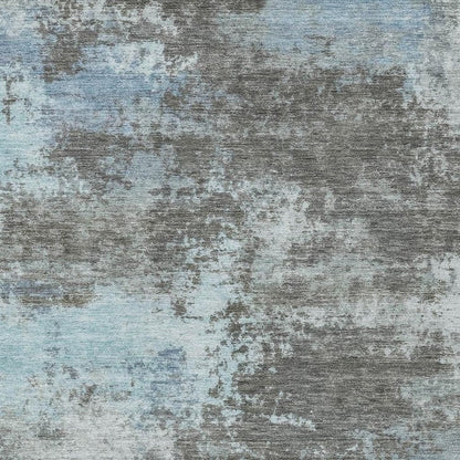 3' X 5' Taupe And Sky Blue Abstract Washable Indoor Outdoor Area Rug HomeRoots