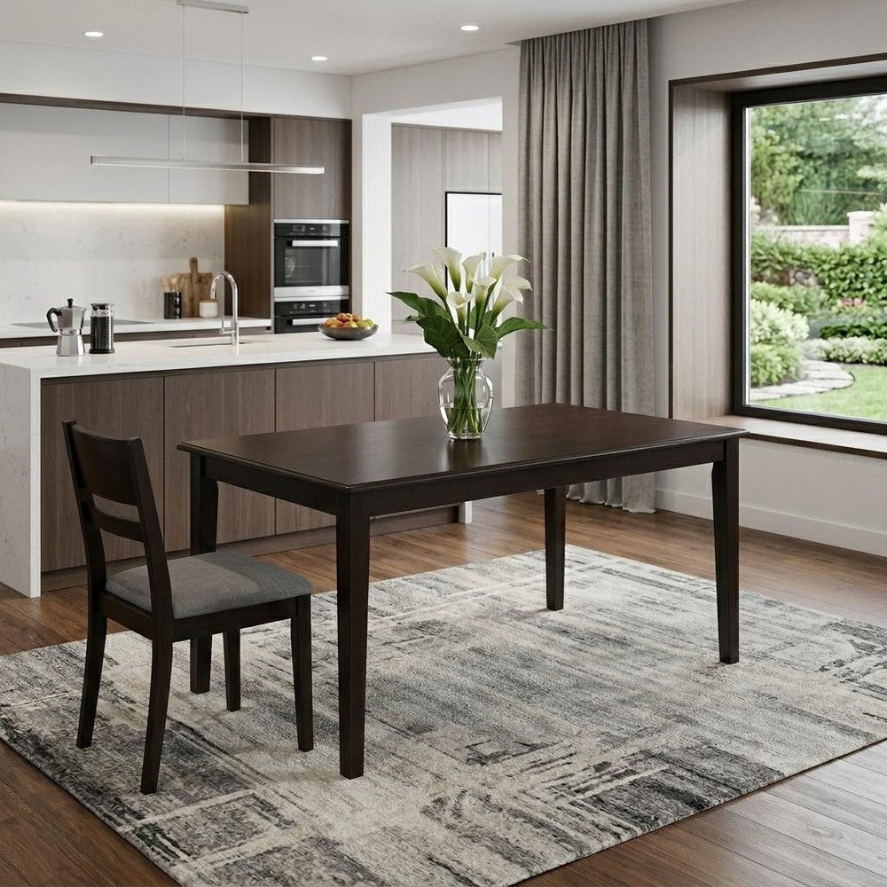 48" Espresso Wood Dining Table — view 1