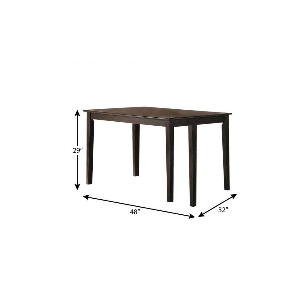 48" Espresso Wood Dining Table HomeRoots