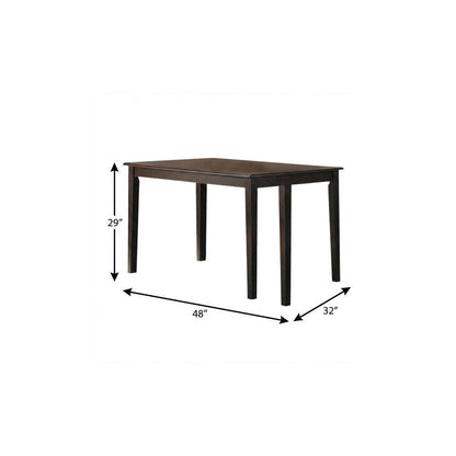 48" Espresso Wood Dining Table HomeRoots