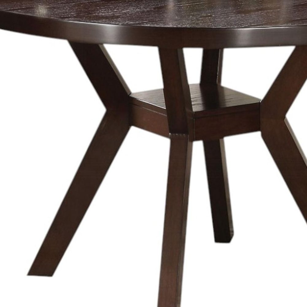 48" Espresso Wood Round Top Dining Table HomeRoots