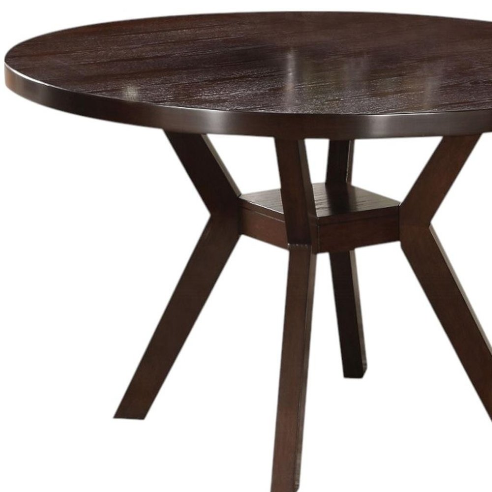 48" Espresso Wood Round Top Dining Table HomeRoots