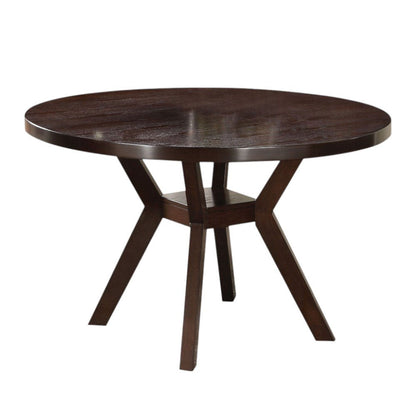 48" Espresso Wood Round Top Dining Table HomeRoots