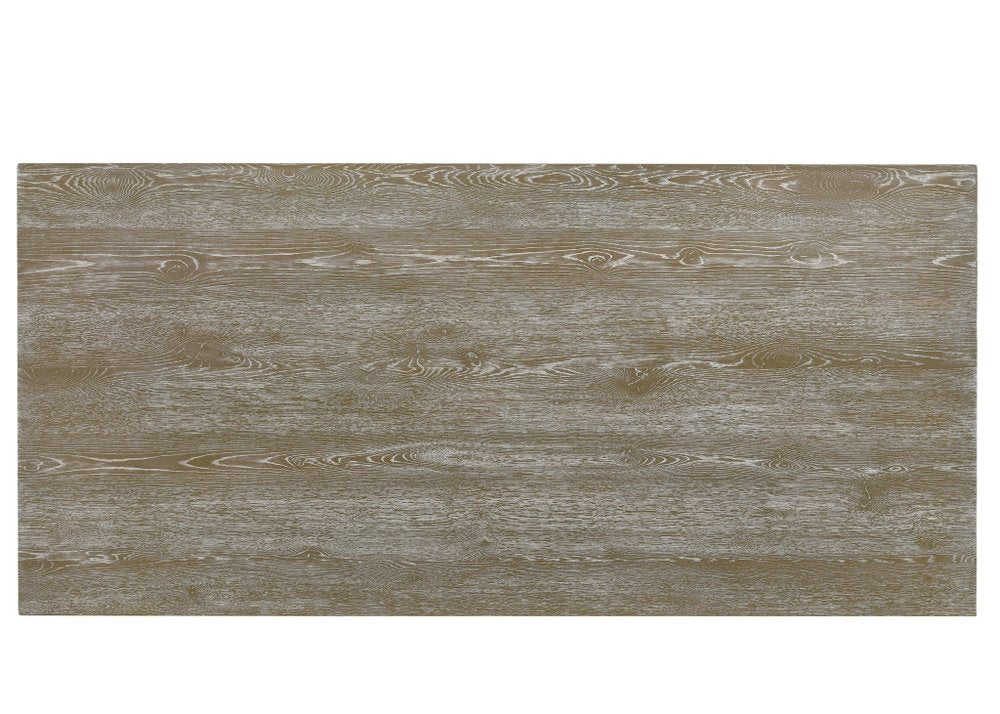 84" Gray Wood Double Pedestal Base Dining Table — view 4