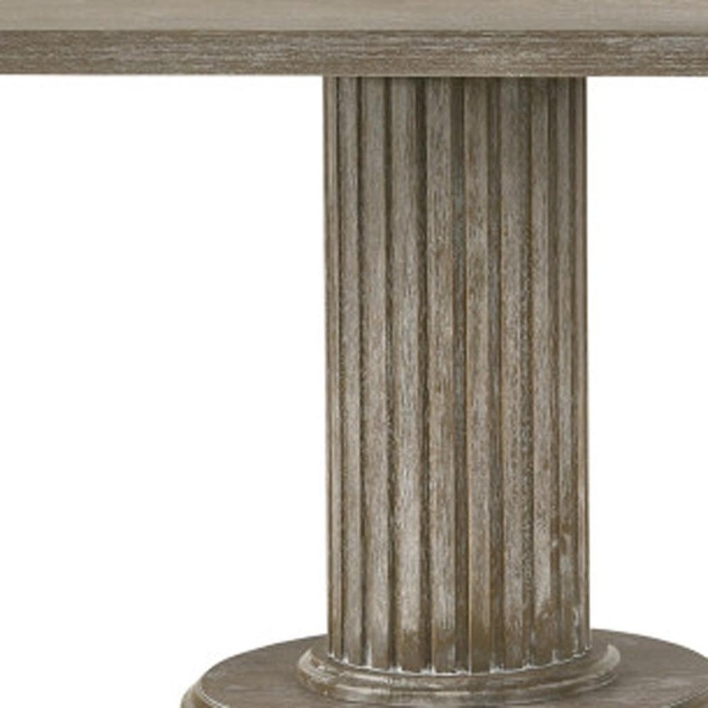 84" Gray Wood Double Pedestal Base Dining Table — view 5
