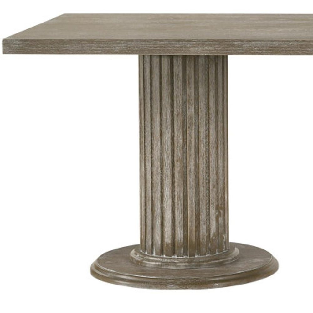 84" Gray Wood Double Pedestal Base Dining Table — view 6