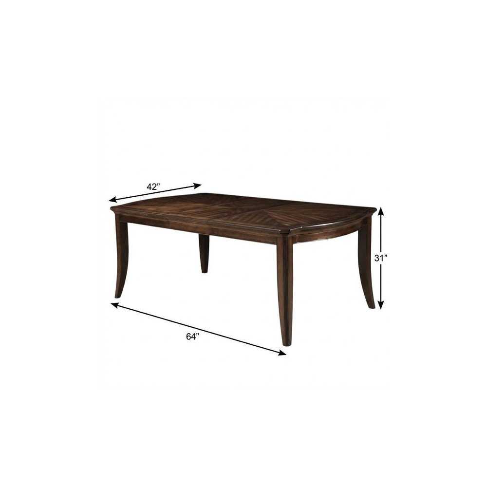 64" Walnut Wood Removable Leaf Extendable Dining Table — view 4