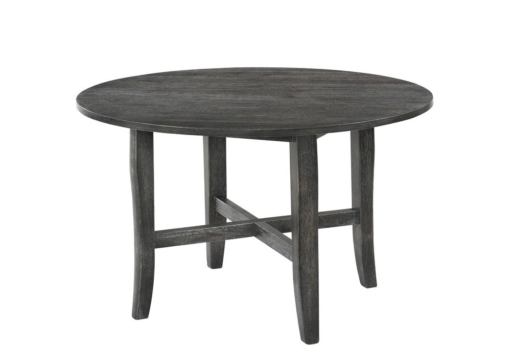 47" Gray Wood Round Top Dining Table — view 3