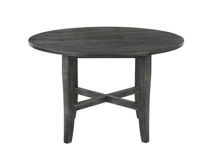 47" Gray Wood Round Top Dining Table