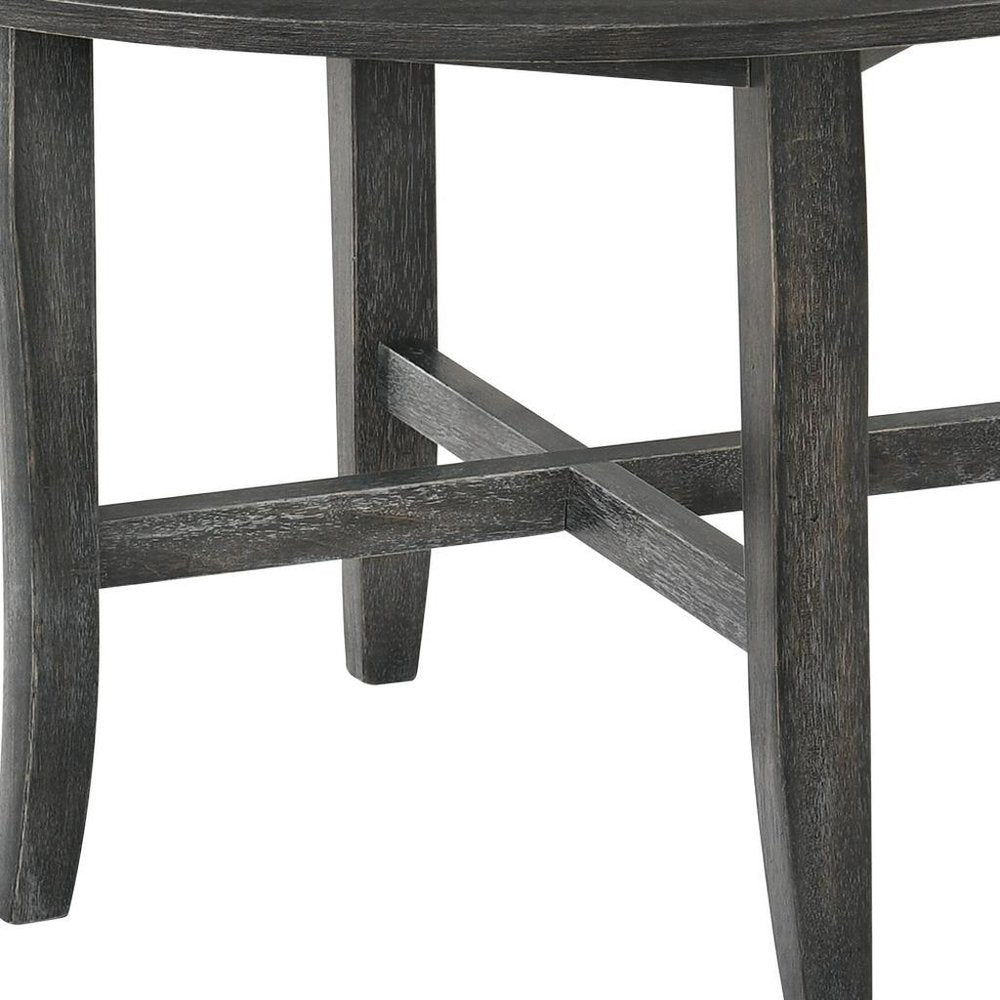 47" Gray Wood Round Top Dining Table — view 5