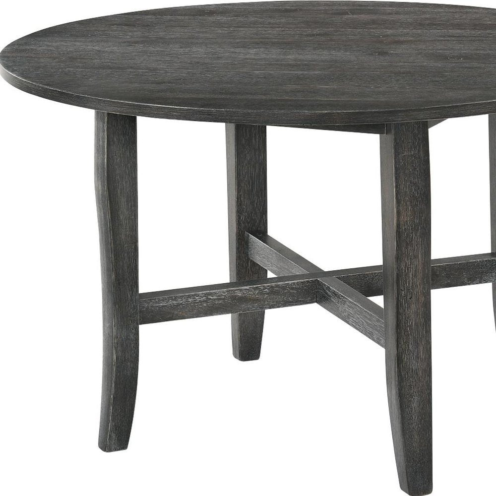 47" Gray Wood Round Top Dining Table HomeRoots