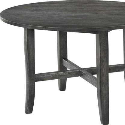 47" Gray Wood Round Top Dining Table