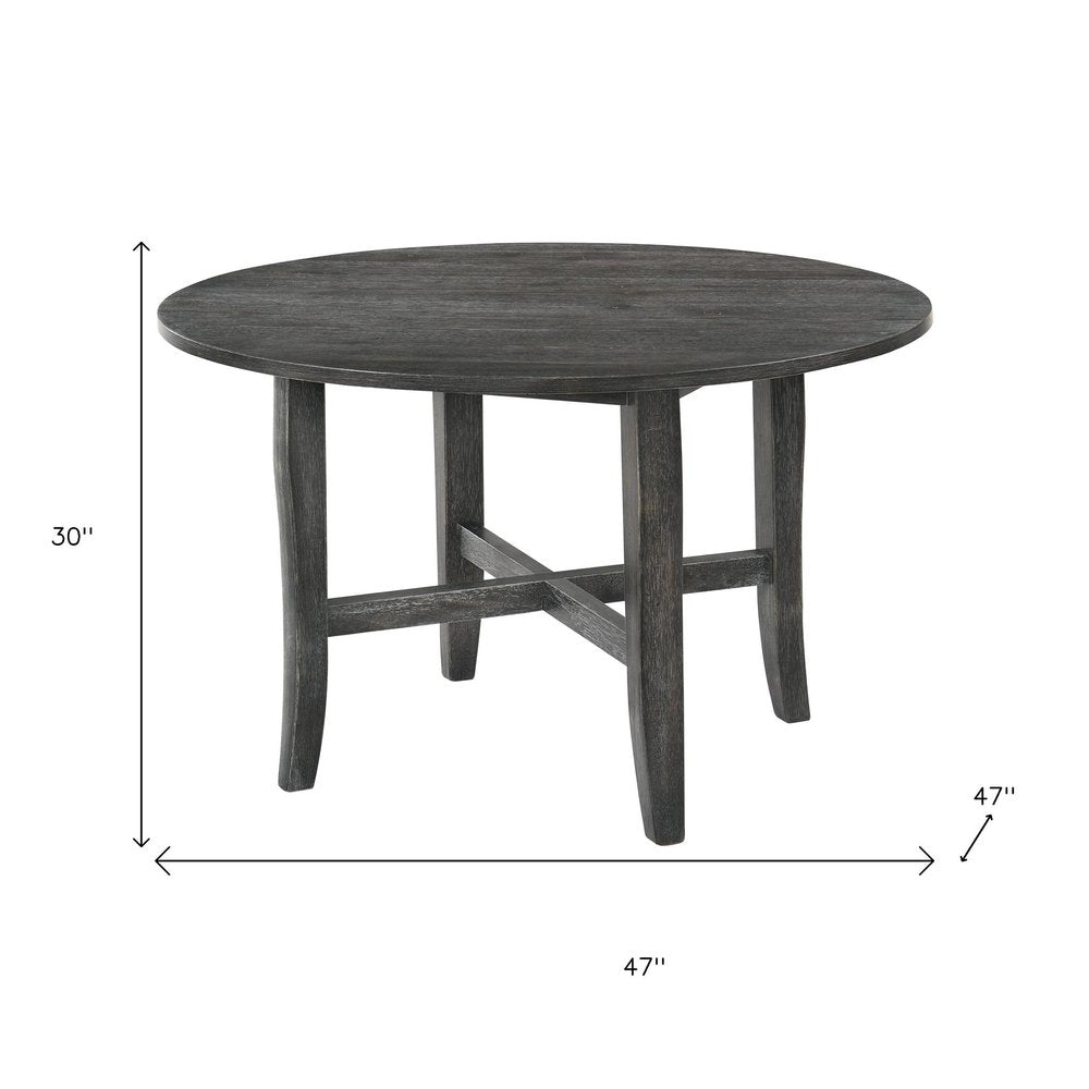 47" Gray Wood Round Top Dining Table — view 7