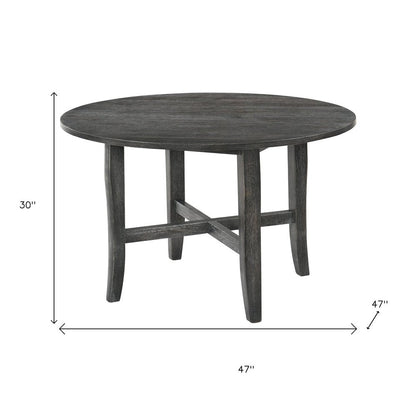 47" Gray Wood Round Top Dining Table