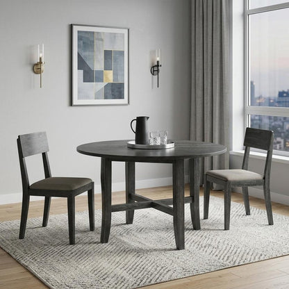 47" Gray Wood Round Top Dining Table HomeRoots