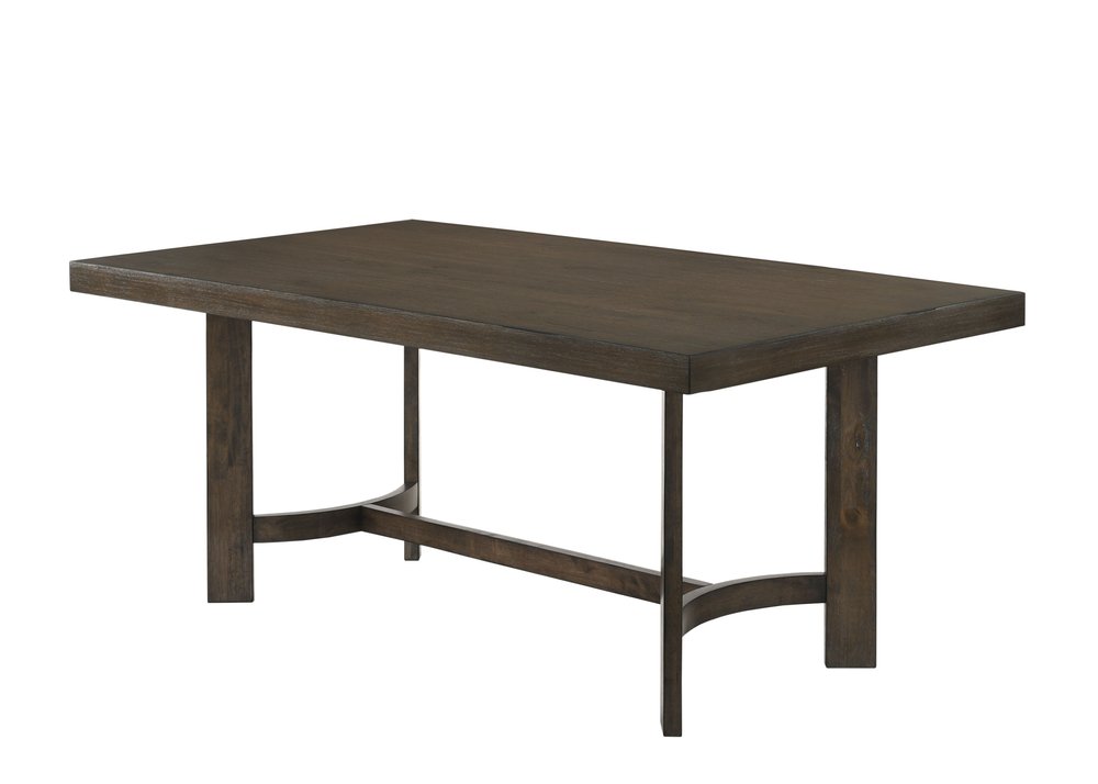70" Espresso Wood Trestle Base Dining Table — view 1