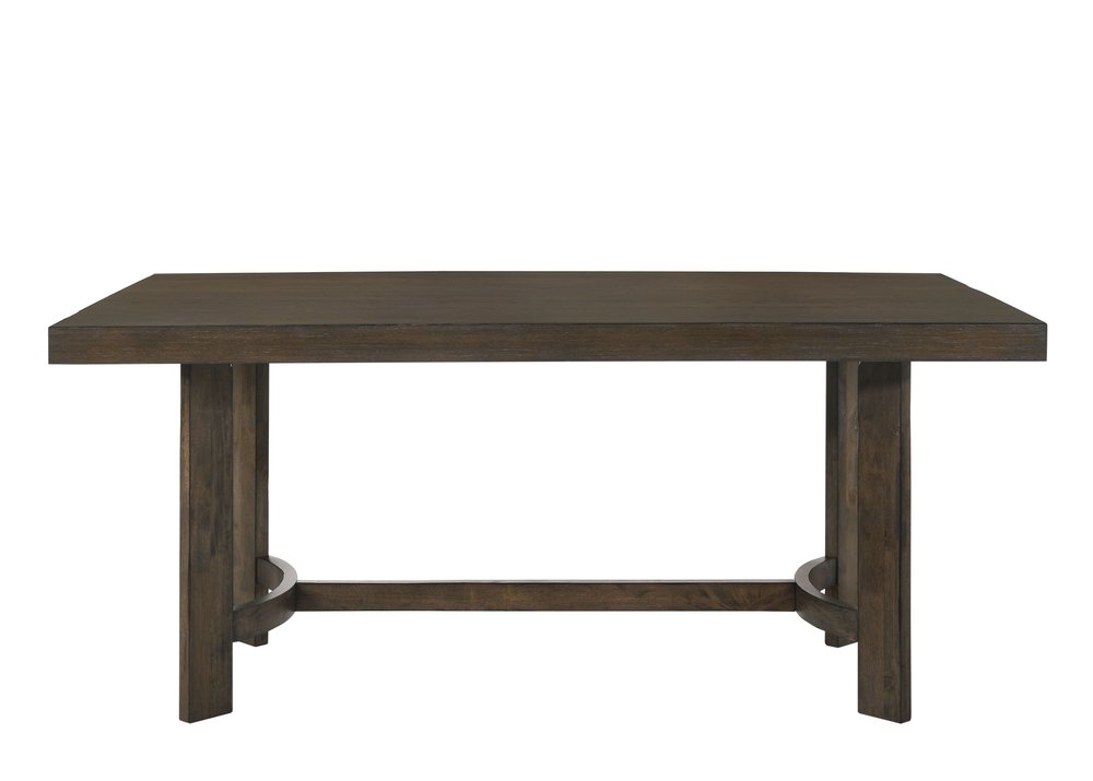 70" Espresso Wood Trestle Base Dining Table — view 2