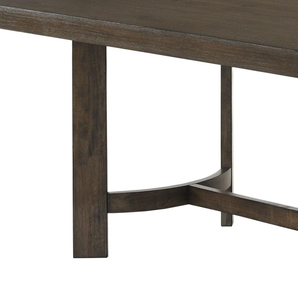 70" Espresso Wood Trestle Base Dining Table — view 4