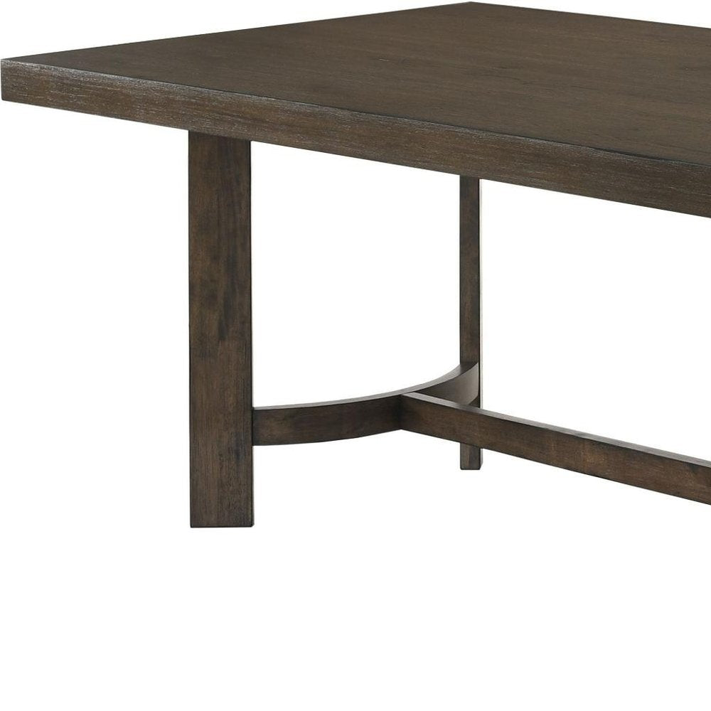 70" Espresso Wood Trestle Base Dining Table — view 5