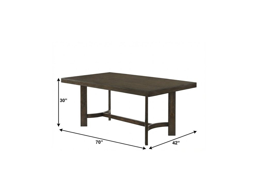 70" Espresso Wood Trestle Base Dining Table — view 6