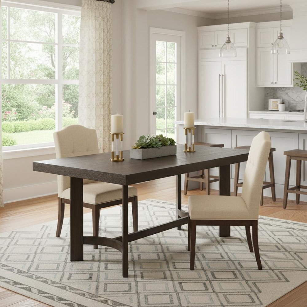 70" Espresso Wood Trestle Base Dining Table — view 7