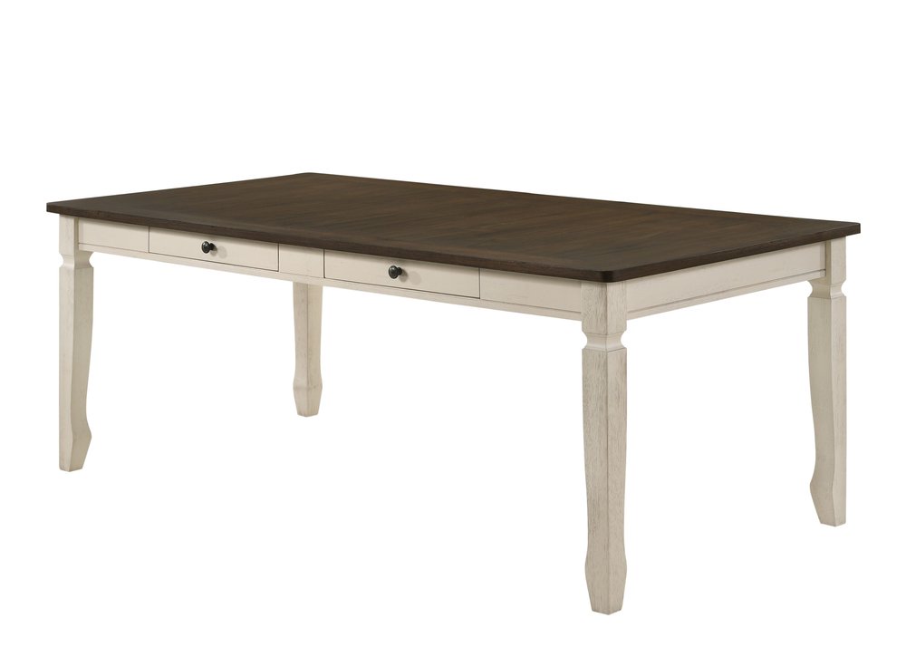78" Oak And Cream Wood Dining Table HomeRoots