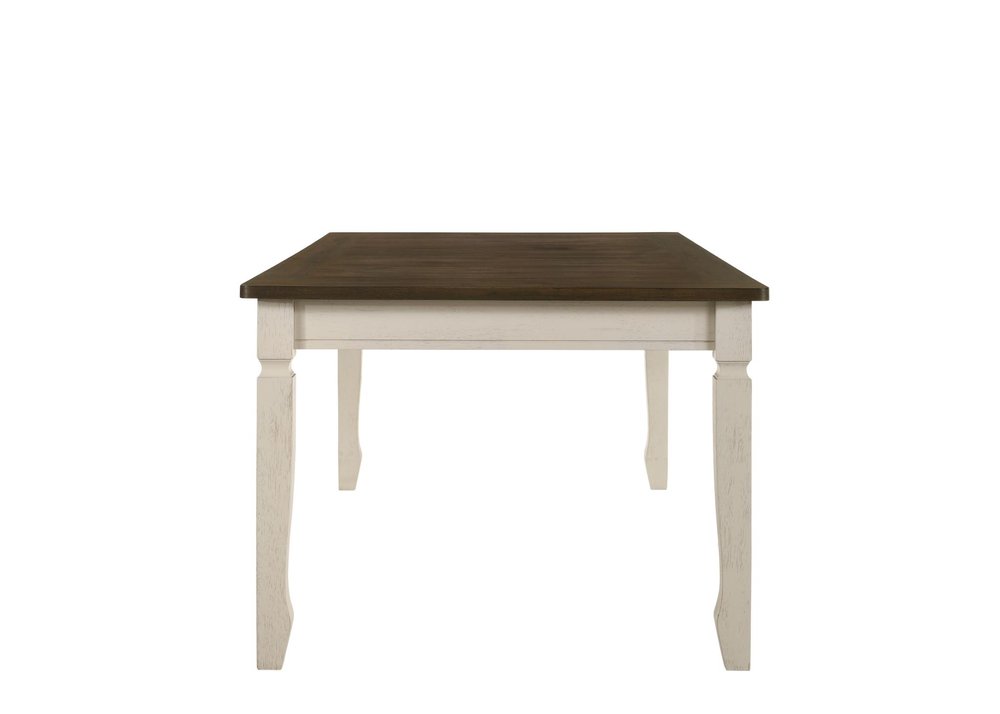 78" Oak And Cream Wood Dining Table HomeRoots