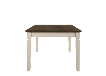 78" Oak And Cream Wood Dining Table HomeRoots