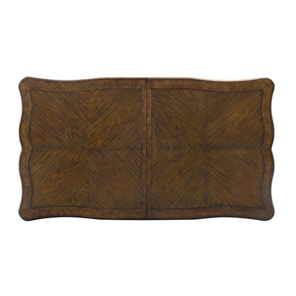 80" Oak And Silver Wood Removable Leaf Extendable Dining Table