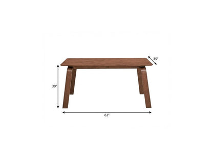 63" Walnut Solid Wood Dining Table HomeRoots