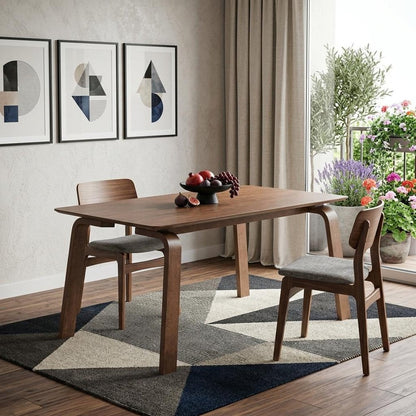 63" Walnut Solid Wood Dining Table HomeRoots