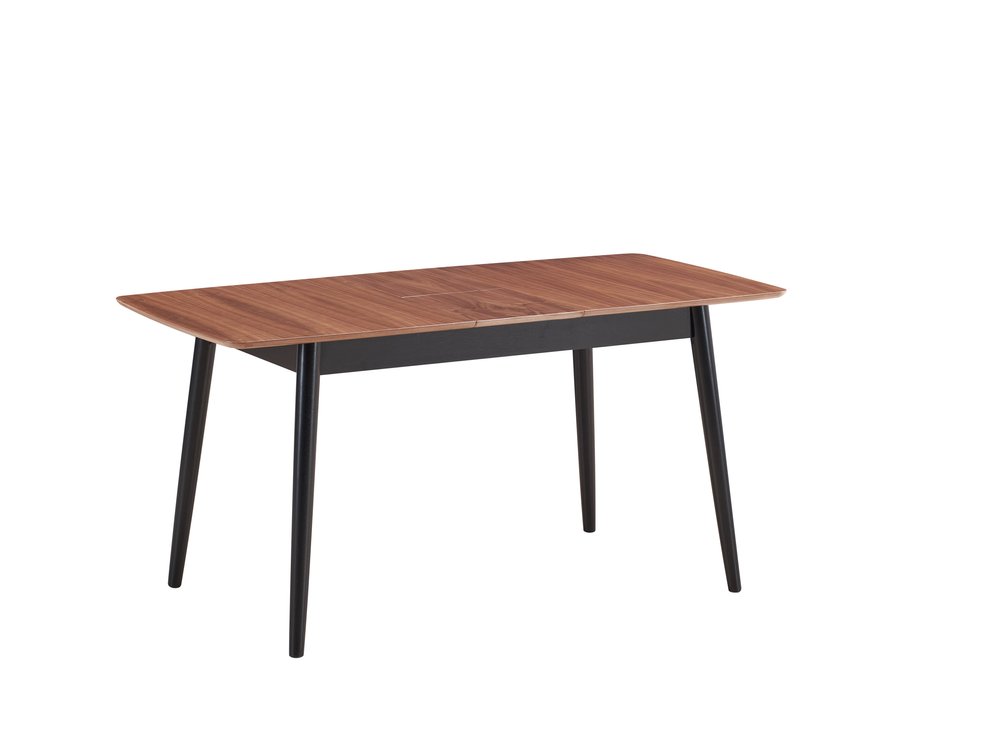 63" Natural And Black Wood Butterfly Leaf Extendable Dining Table HomeRoots
