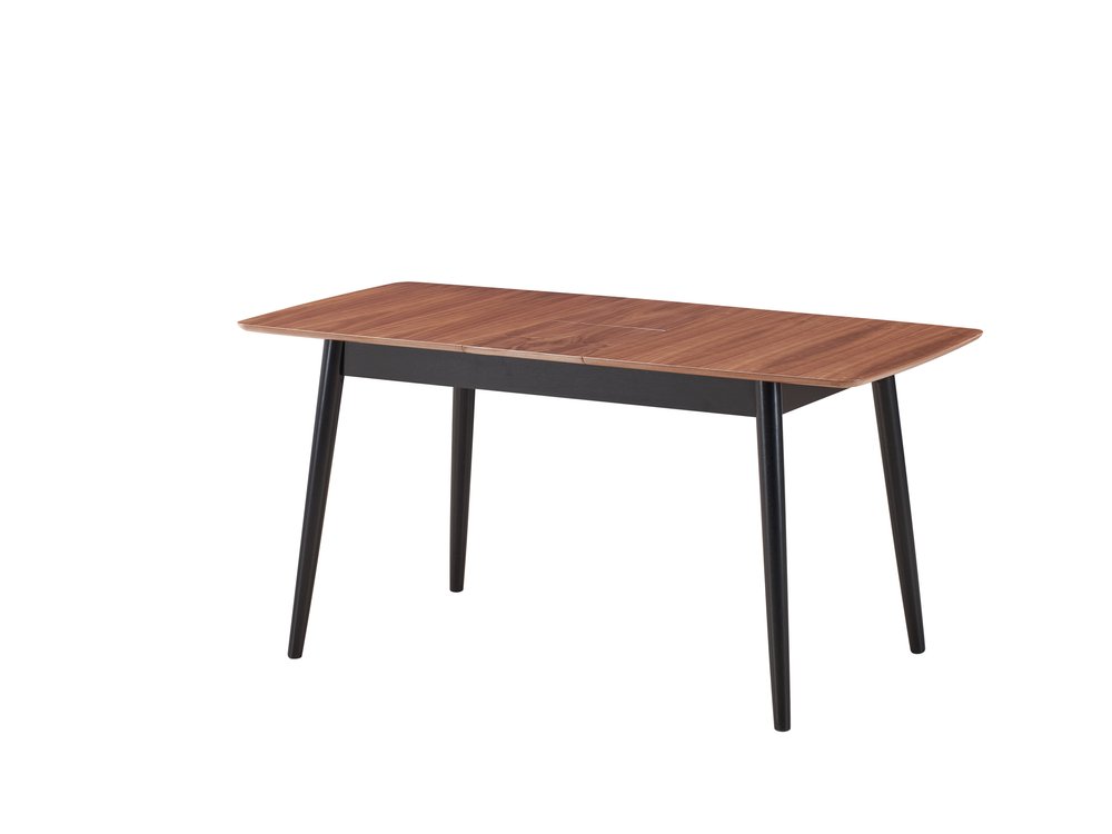 63" Natural And Black Wood Butterfly Leaf Extendable Dining Table — view 7