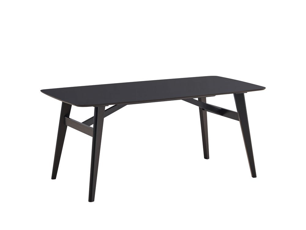71" Black Wood Dining Table — view 3
