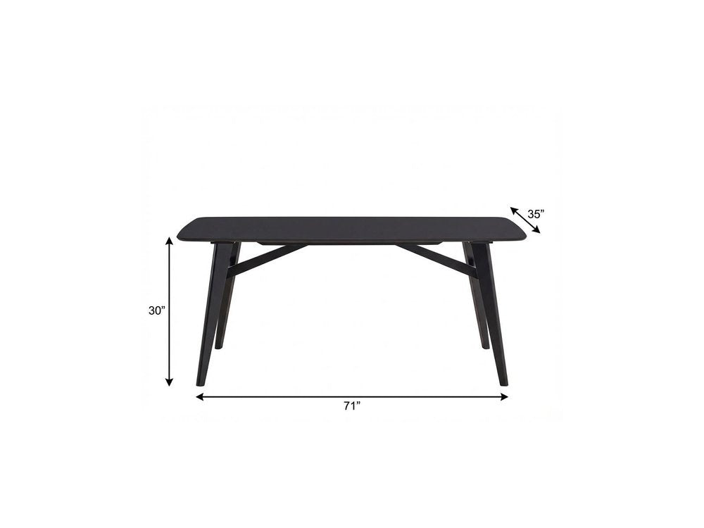 71" Black Wood Dining Table — view 6