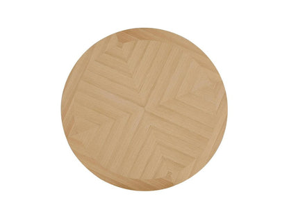 54" Oak Wood Cross Leg Base Round Top Dining Table