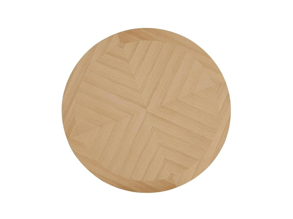 54" Oak Wood Cross Leg Base Round Top Dining Table — view 3