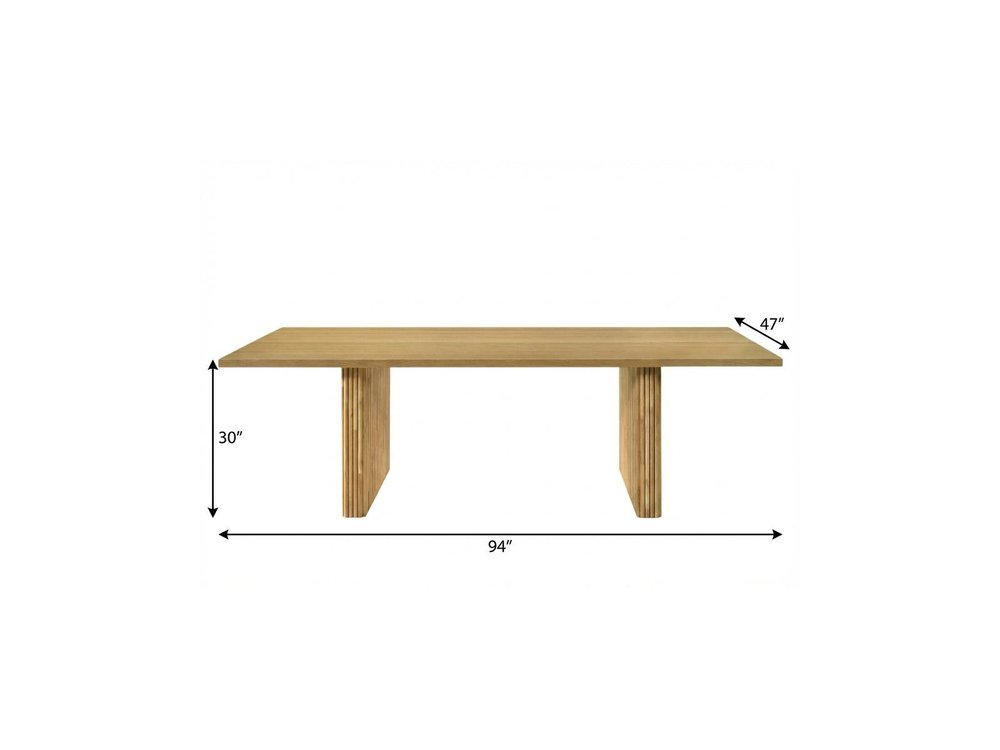 94" Natural Wood Double Pedestal Base Dining Table — view 7