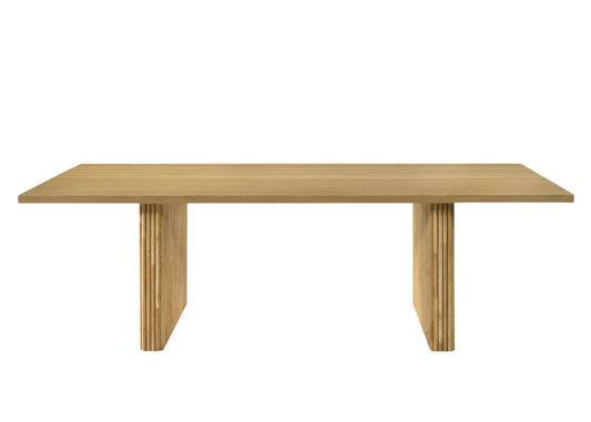 94" Natural Wood Double Pedestal Base Dining Table