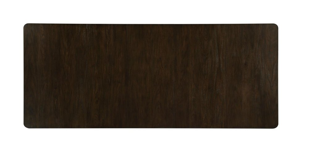 78" Walnut and White Wood Removable Leaf Double Pedestal Base Extendable Dining Table — view 3