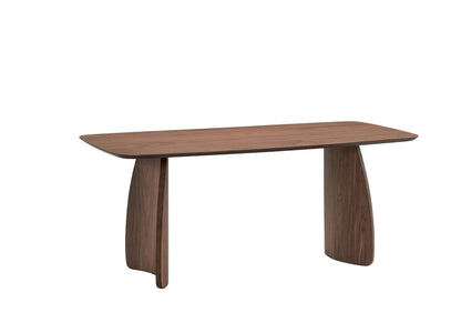 71" Walnut Wood Double Pedestal Base Dining Table HomeRoots