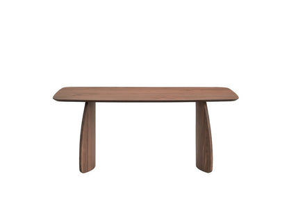 71" Walnut Wood Double Pedestal Base Dining Table HomeRoots